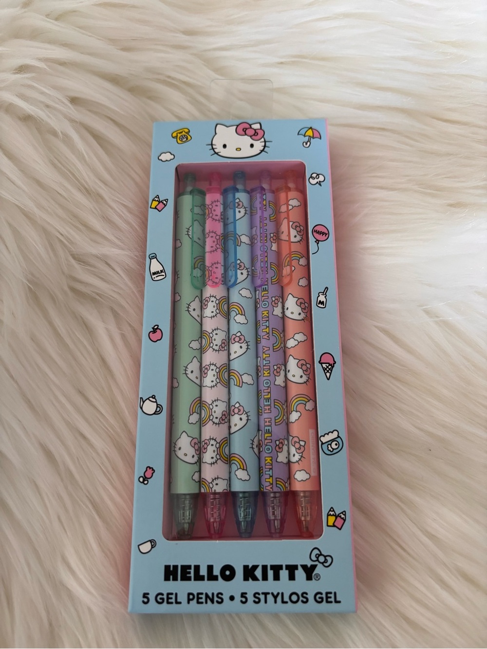 NEW Hello Kitty Kids Gel Pen Set - Pastel Multi-Color (5 Pack)